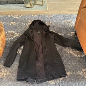 Women’s Black Hooded Raincoat